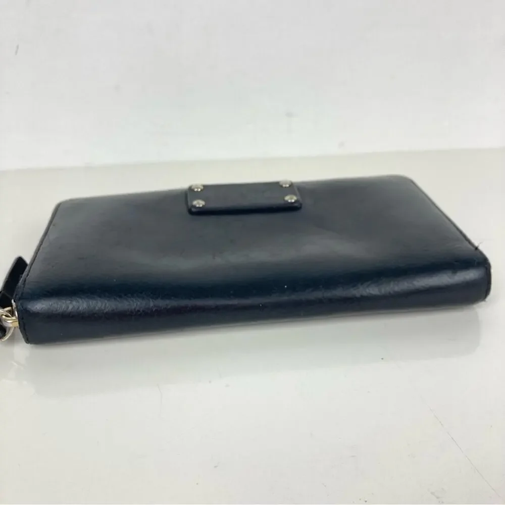 KATE SPADE Berkshire Black Leather Zip Around Wallet